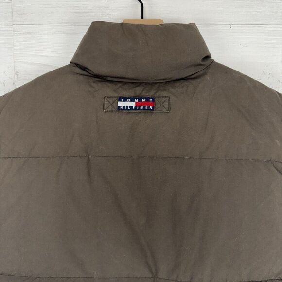 Vintage Tommy Hilfiger Men XL Goose Down Puffer Vest Reversible Red Brown Y2K - Picture 9 of 16
